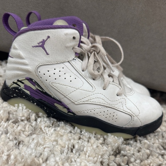 Jordan Other - SOLD Kids White and Purple Jordans